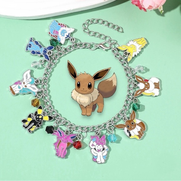 Pokemon Jewelry - Eevee evolutions charm bracelet